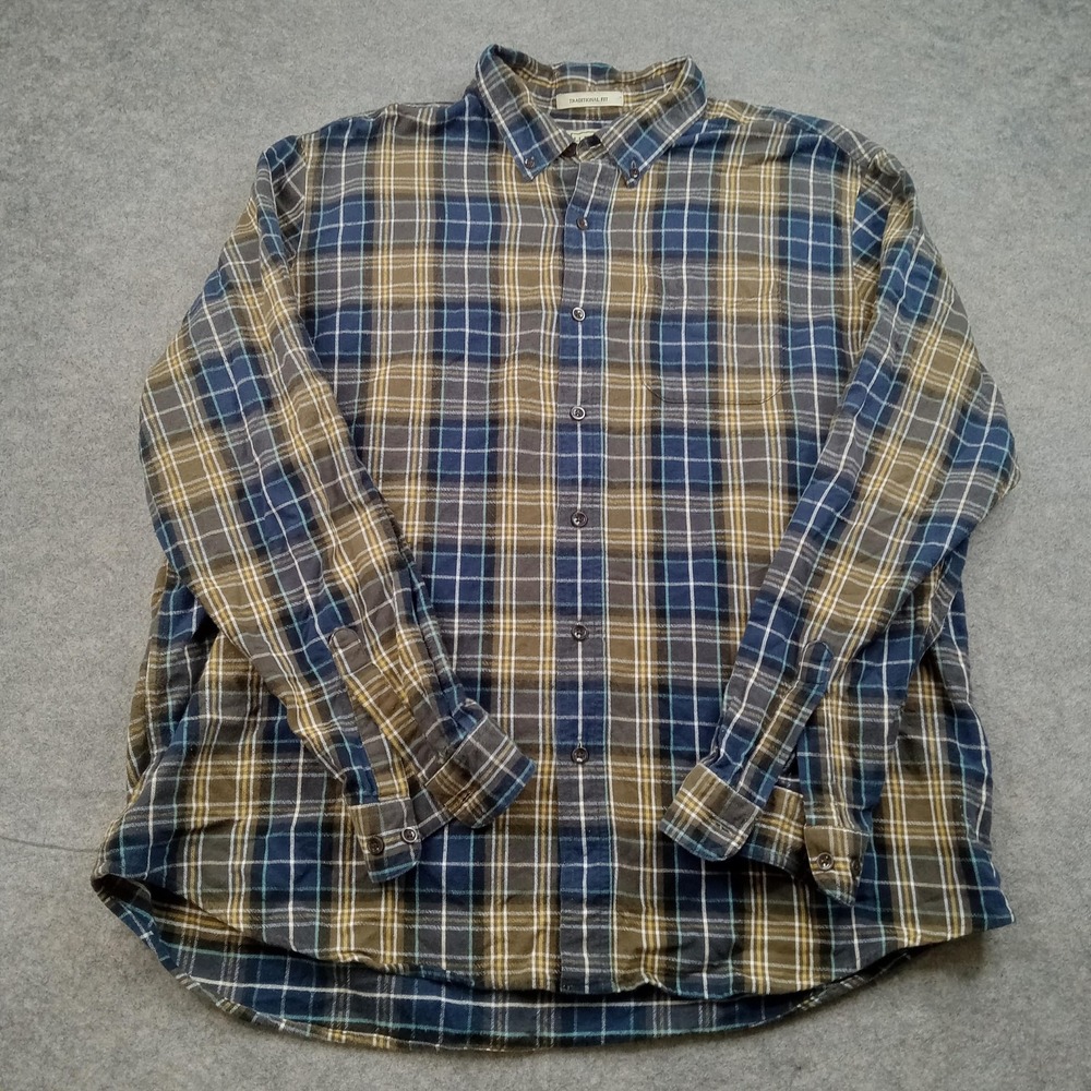 LL Bean Shirt Mens XL Plaid‎ Flannel Traditional Fit Button Front Casual 228061